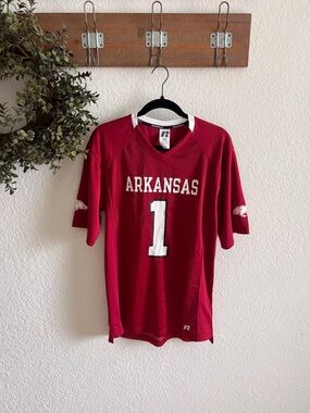 Arkansas Razorbacks Russell Athletic Red Performance Football Jersey